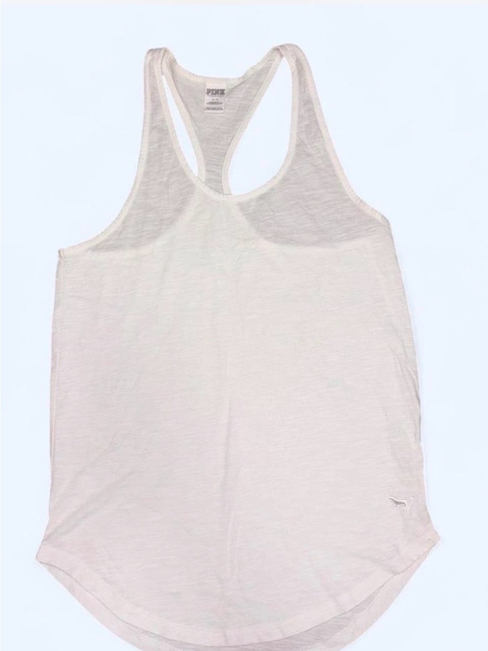 PINK Victoria's Secret Soft White Racerback Tank